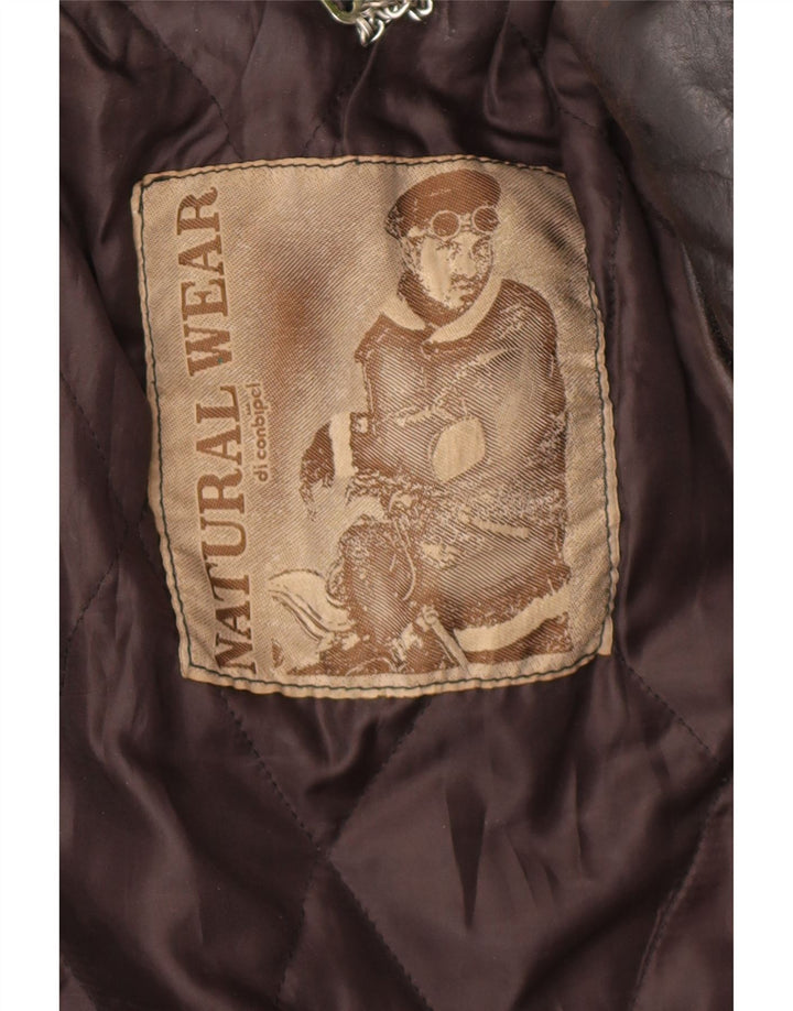 Conbipel Chaqueta de cuero natural para hombre UK 38 Cuero marrón medio