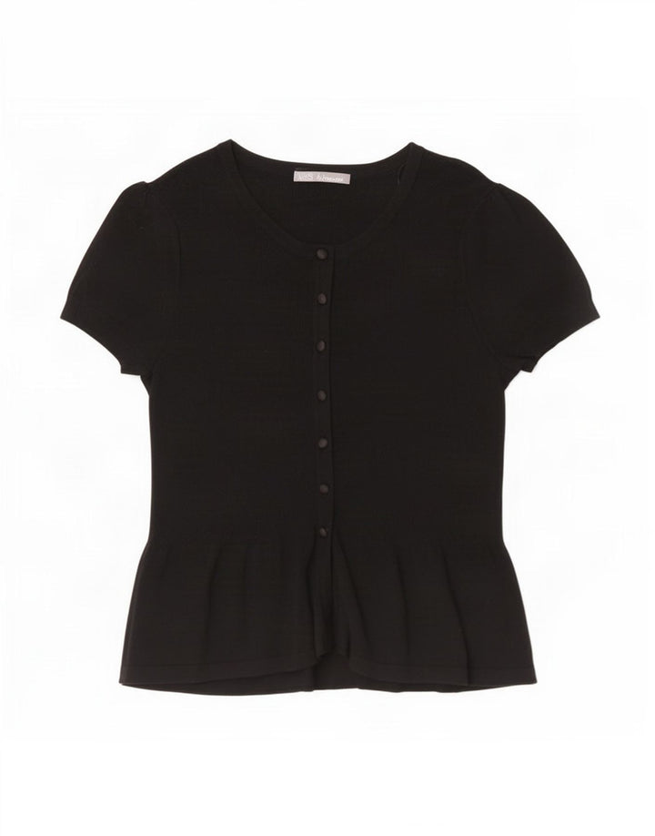 Marks & Spencer Cárdigan de Manga Corta para Mujer UK 8 Small Negro