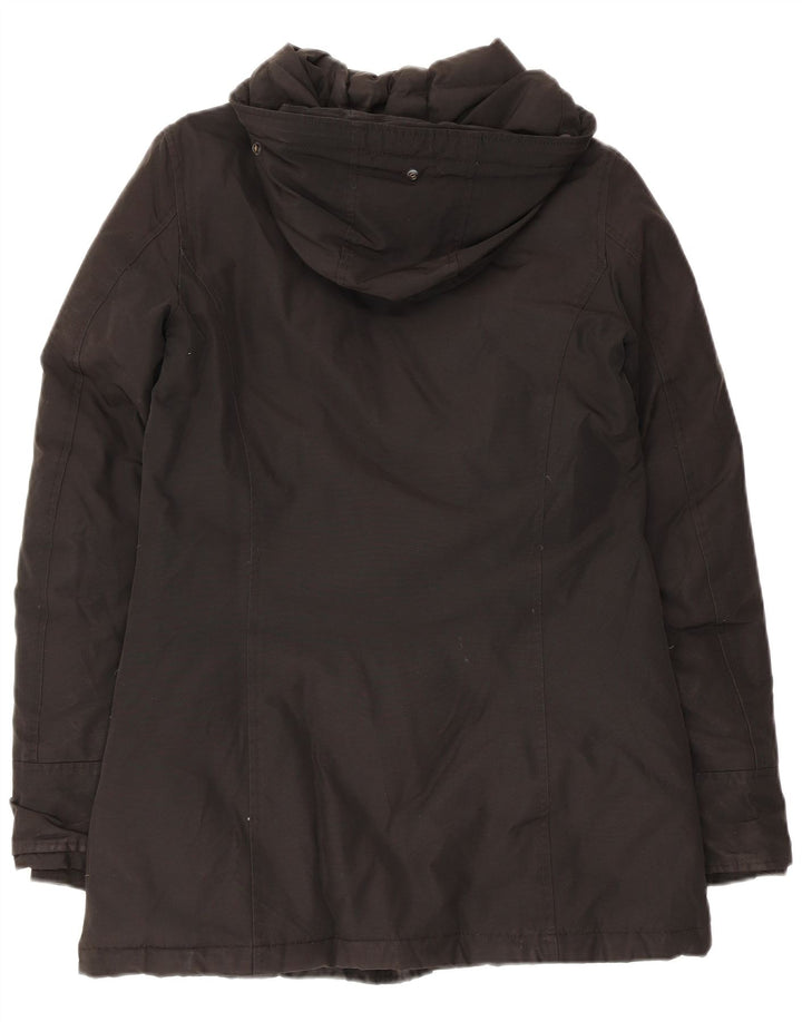 Woolrich Abrigo acolchado con capucha para mujer UK 6 XS Negro