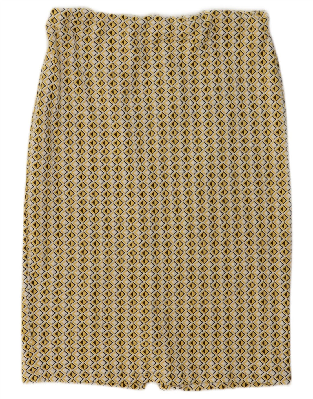 Zara Mujer Falda Lápiz Grande W30 Amarillo Geométrico