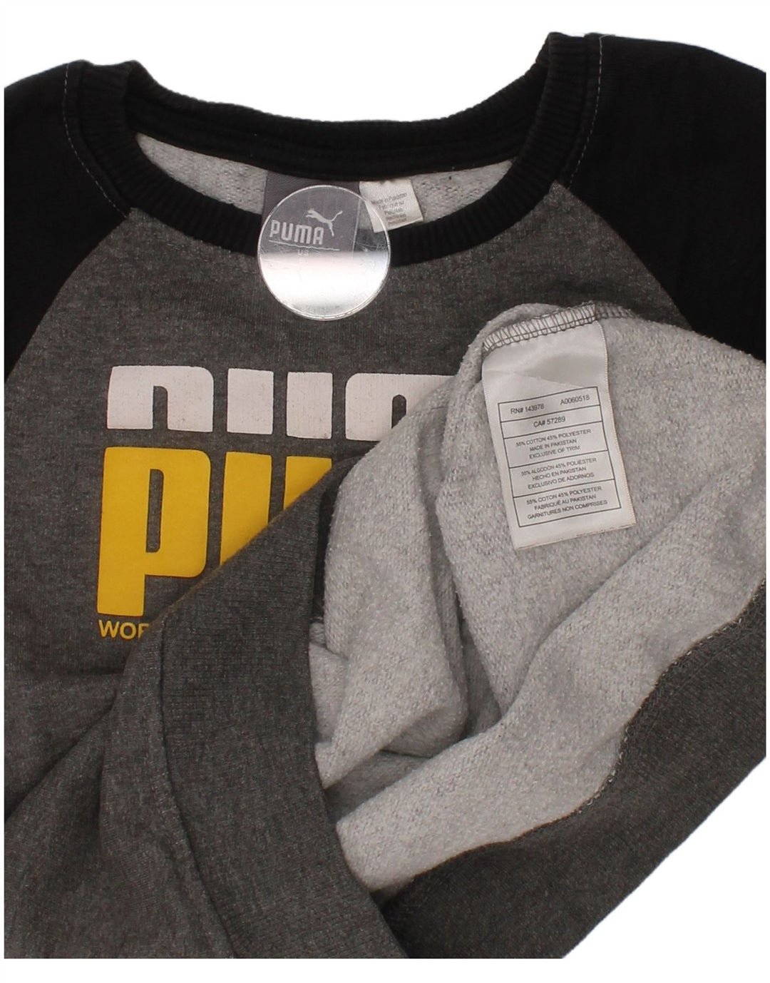 Puma Boys Graphic Sudadera Jumper 5-6 años Gris Algodón