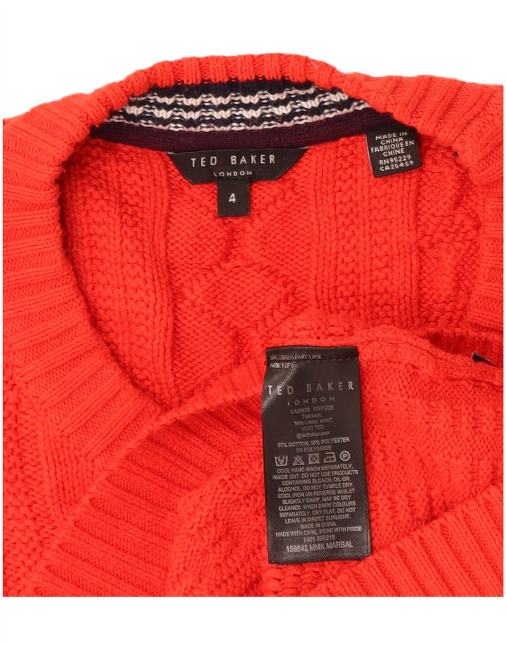 Ted Baker - Jersey de cuello redondo para hombre, talla 4, algodón rojo grande