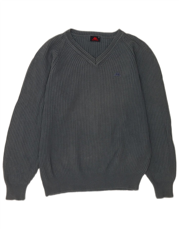 Kappa Hombre Jersey Con Cuello En V Jersey De Algodón Gris Medio