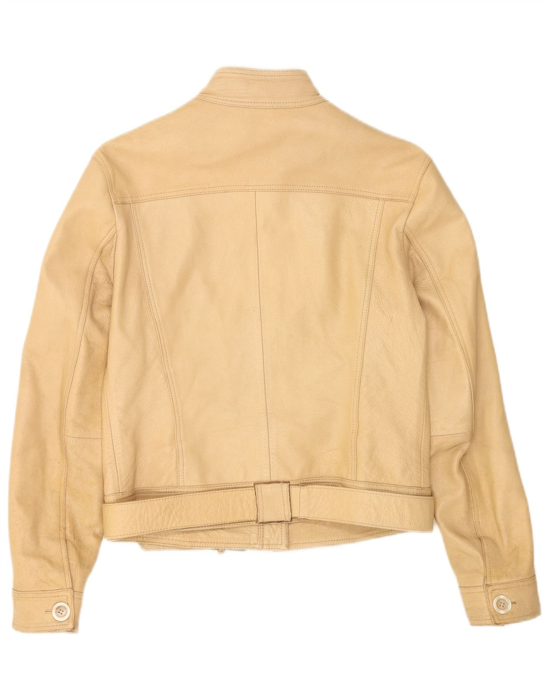 Chaqueta de cuero vintage para mujer IT 44 Cuero beige medio