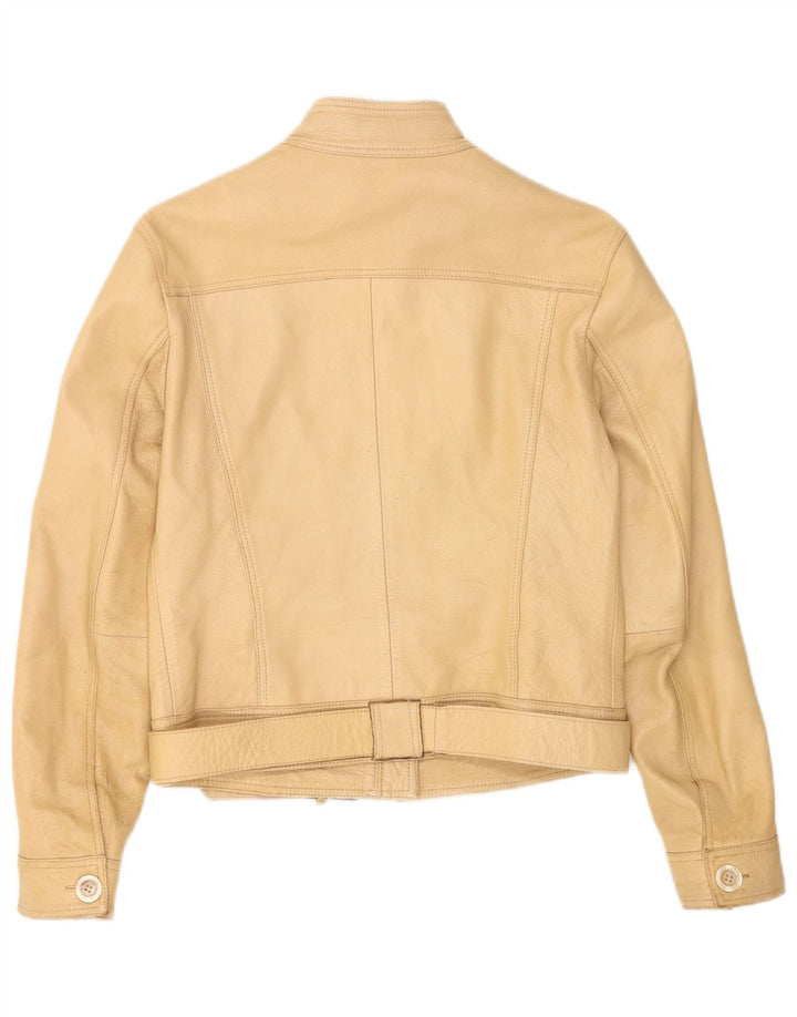 Chaqueta de cuero vintage para mujer IT 44 Cuero beige medio
