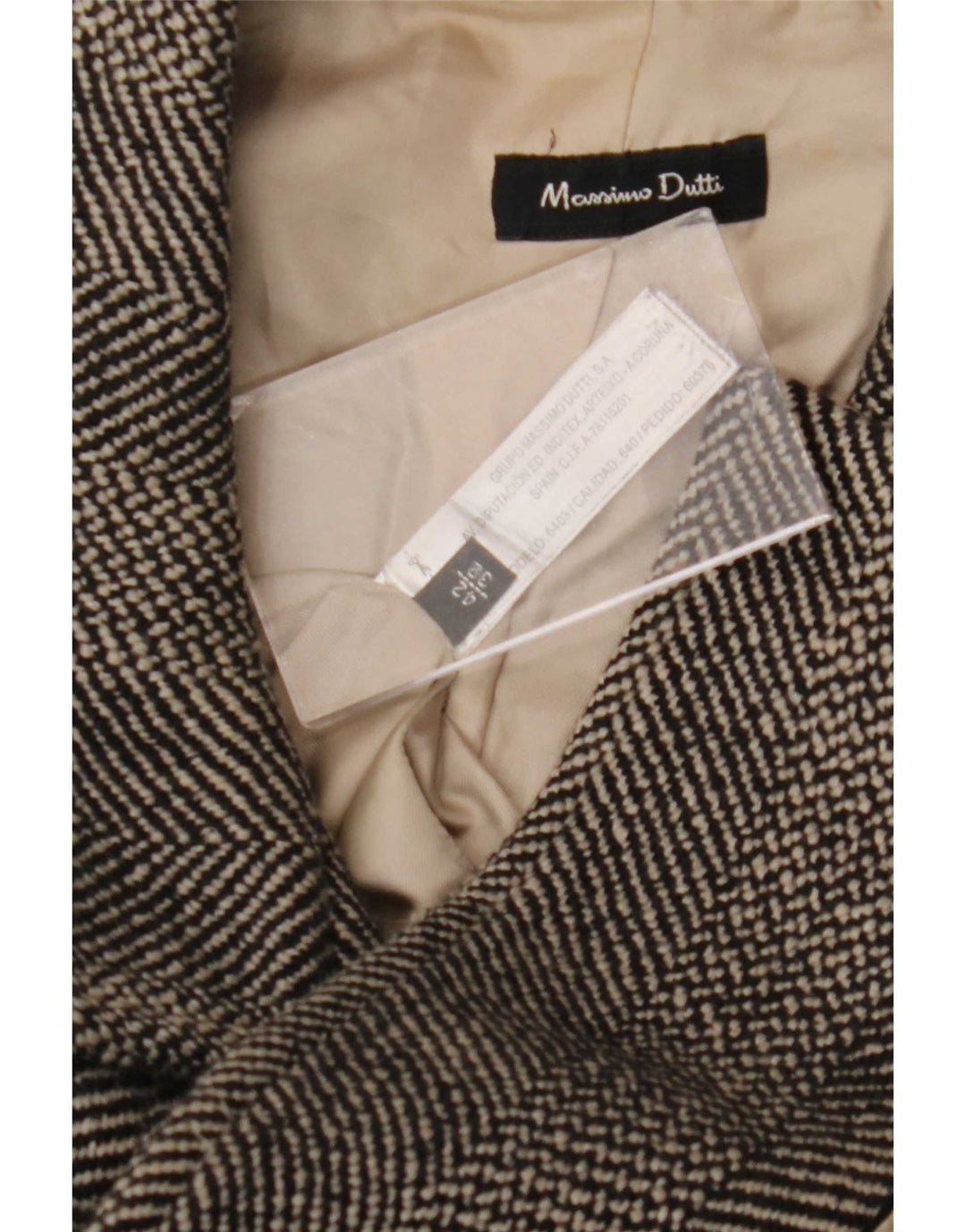 Abrigo Mujer Massimo Dutti EU 42 Grande Lana Espiga Gris