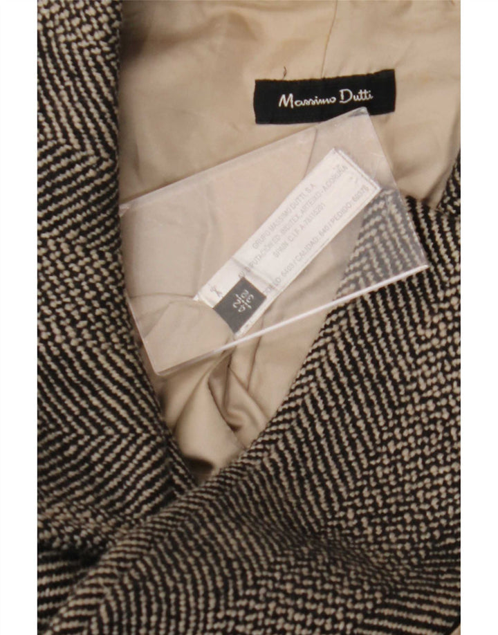 Abrigo Mujer Massimo Dutti EU 42 Grande Lana Espiga Gris