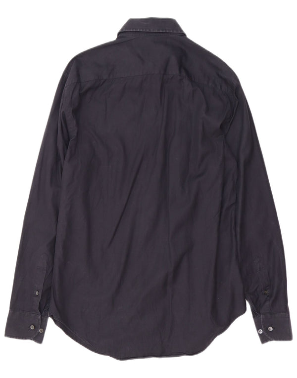 Armani Collezioni Camisa para hombre Talla 39 15 1/2 Medio Azul marino Algodón