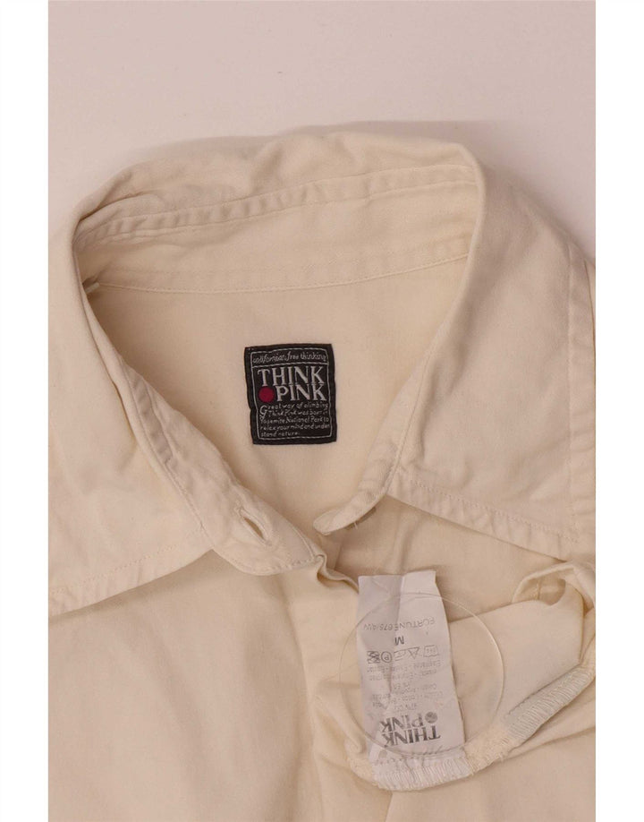 Think Pink Camisa de corte regular para mujer UK 44 Mediana de algodón blanco roto