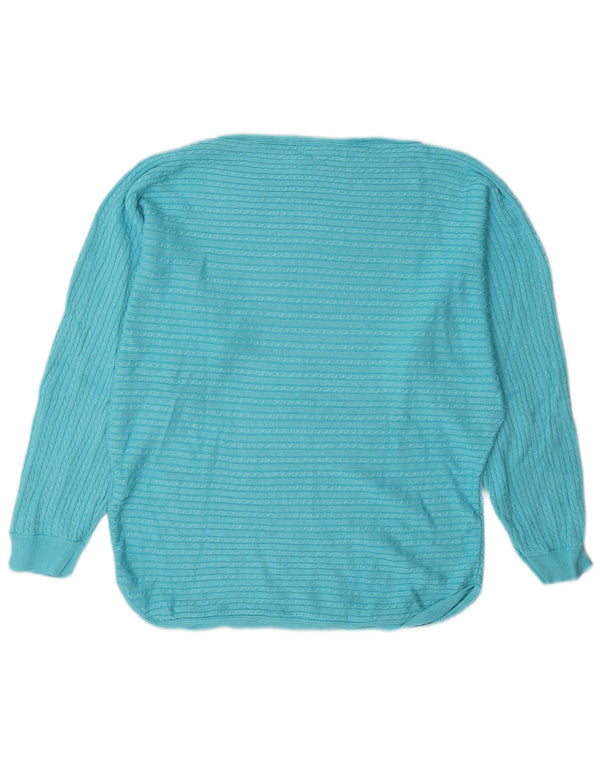 Ralph Lauren Womens Boat Neck Jumper Sweater UK 18 XL Turquoise Viscose