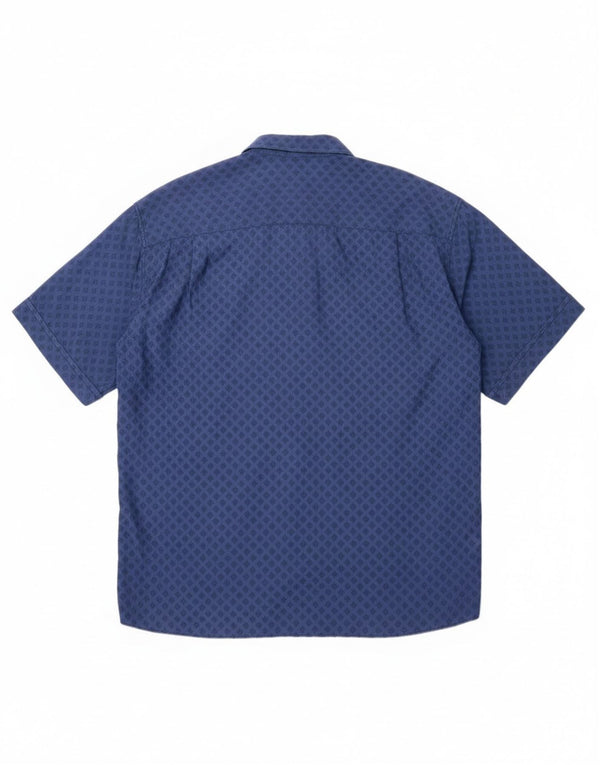 Camisa Raybest Hombre Manga Corta XL Viscosa Geométrica Azul Marino