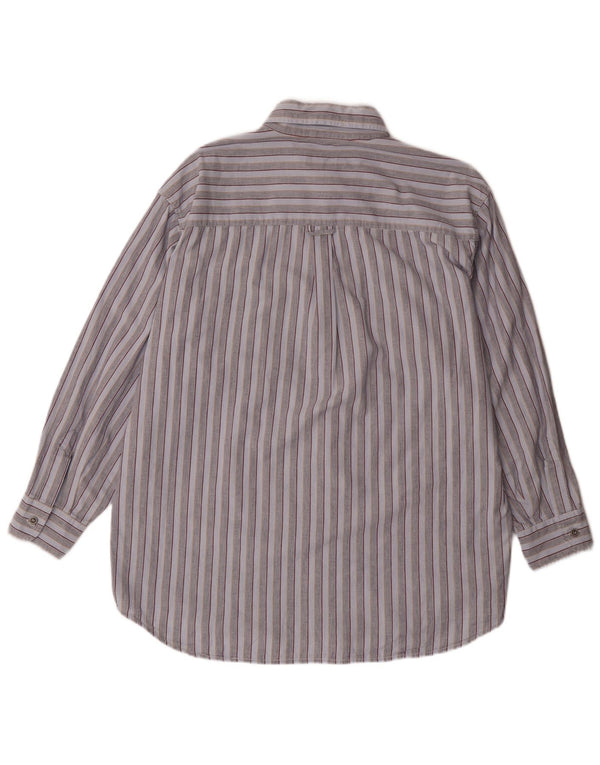 Camisa Carrera Hombre XL Algodón Rayas Azul