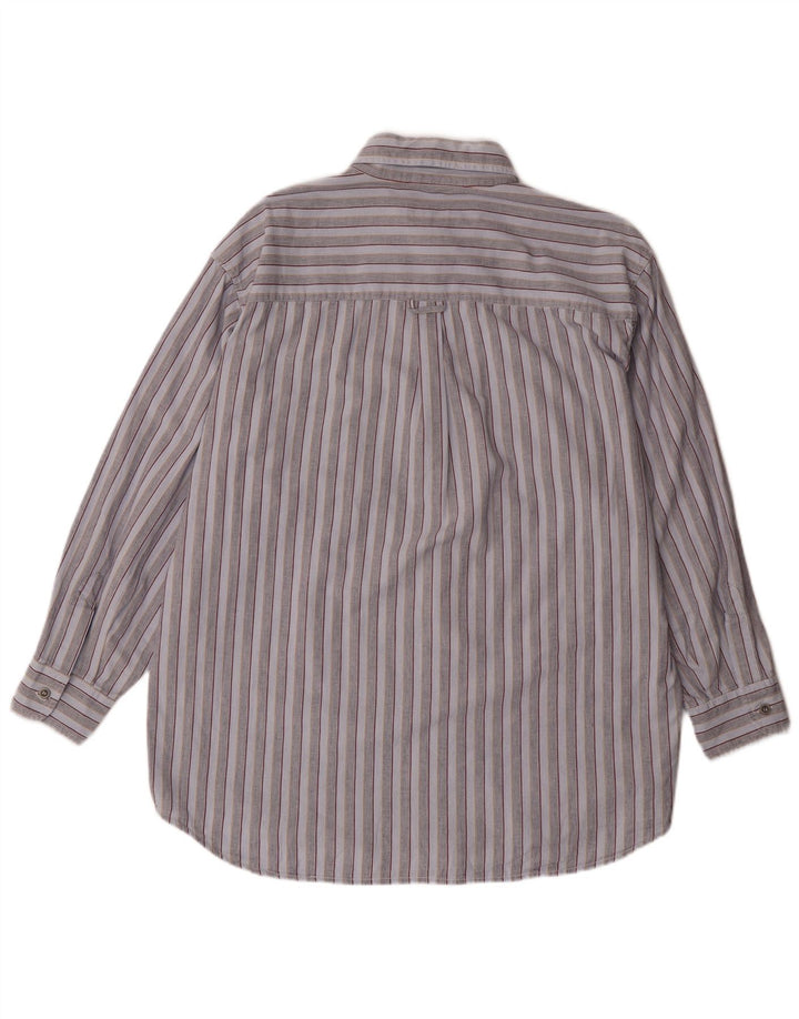 Camisa Carrera Hombre XL Algodón Rayas Azul