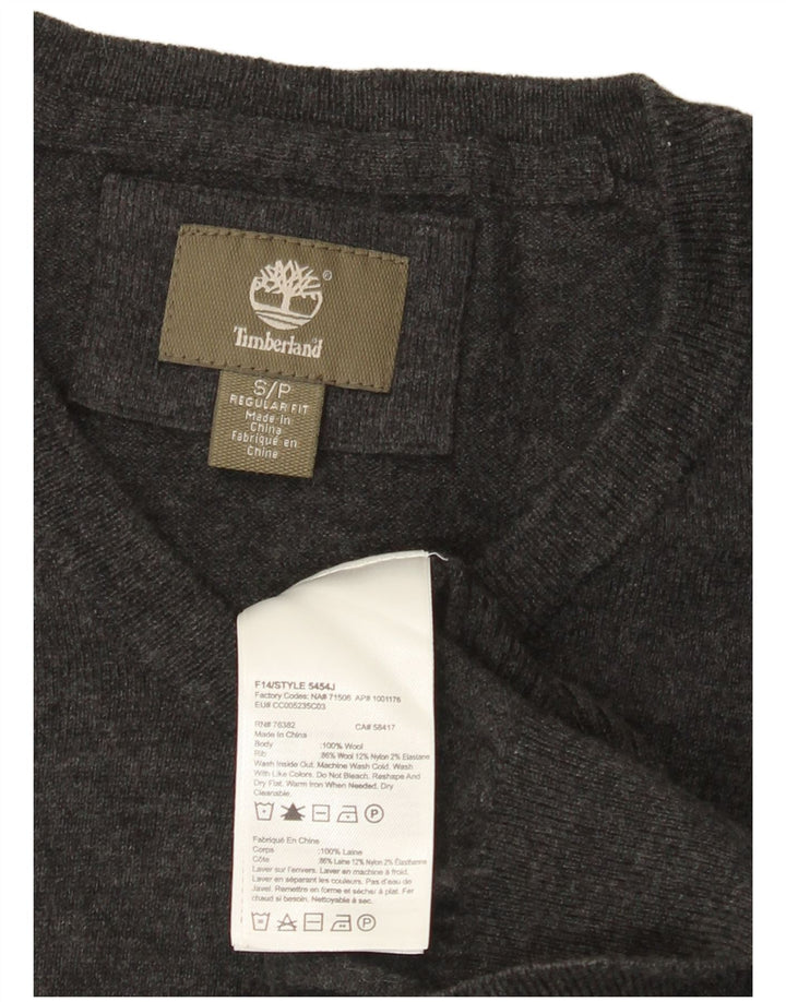 Timberland Jersey De Corte Regular Con Cuello En V Para Hombre Pequeño De Lana Moteada Gris
