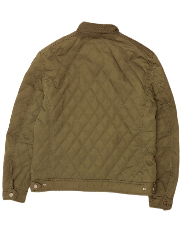 Zara Mens Chaqueta Acolchada UK 44 2XL Caqui Poliéster