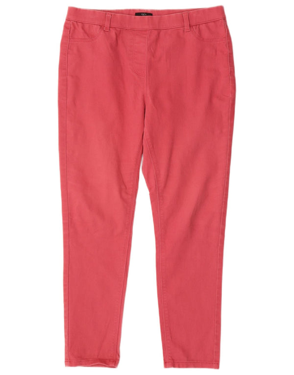 M&Co Pantalones informales ajustados para mujer UK 40 Large W32 L27 Algodón rosa