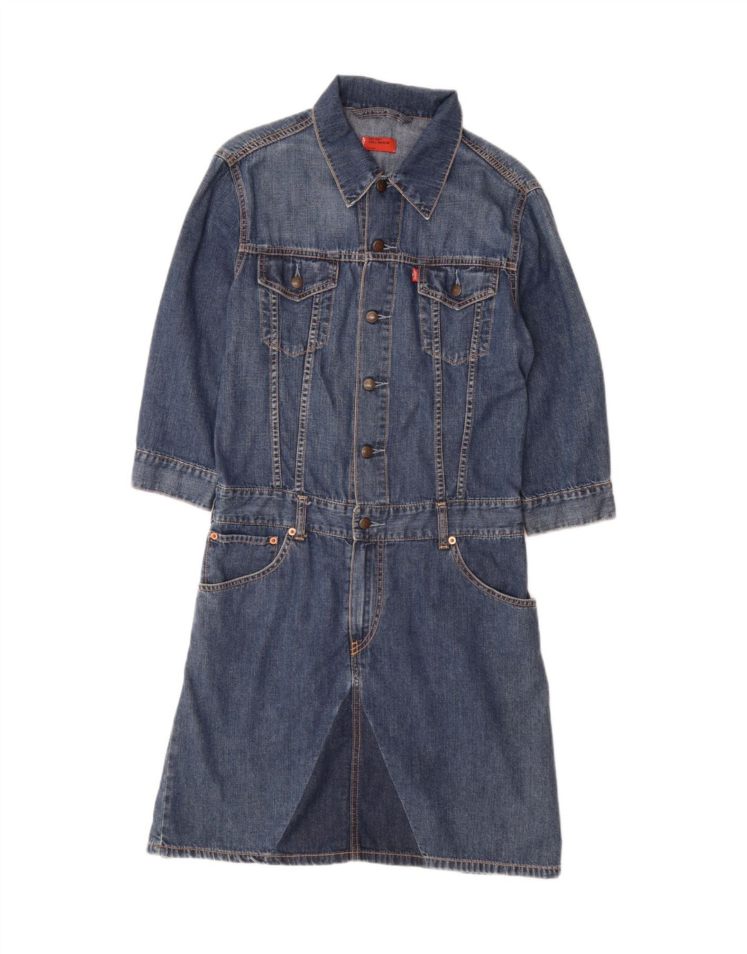 LEVI'S Vestido vaquero de manga 3/4 para niña 11-12 años Azul medio
