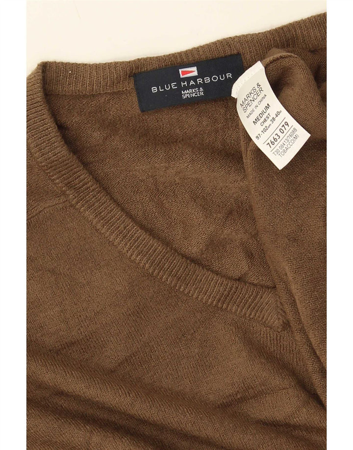 Marks & Spencer Jersey con Cuello en V Azul Harbour para Hombre Marrón Medio