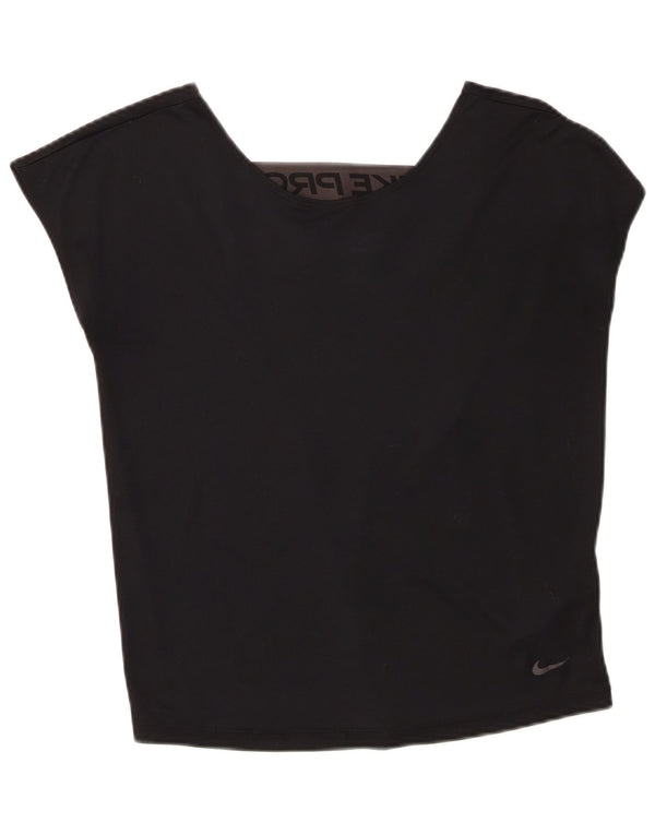 Nike Dri Fit - Camiseta sin mangas con gráfico extragrande para mujer, talla 6, XS, poliéster negro