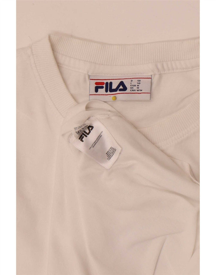 Fila Camiseta gráfica para hombre Top Medium White Cotton