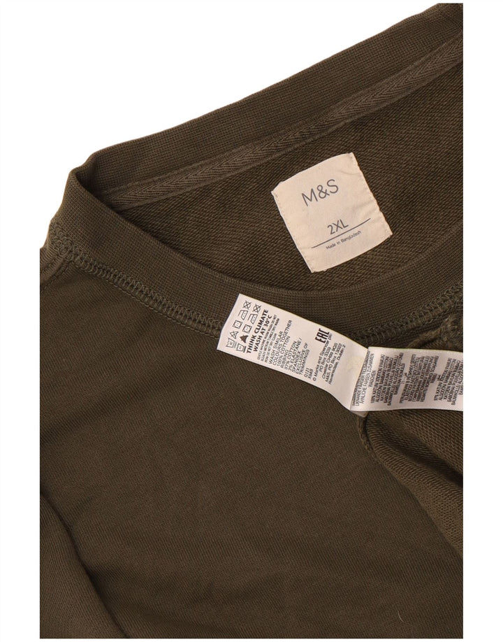 Marks & Spencer - Sudadera para hombre, talla 2XL, color caqui, algodón
