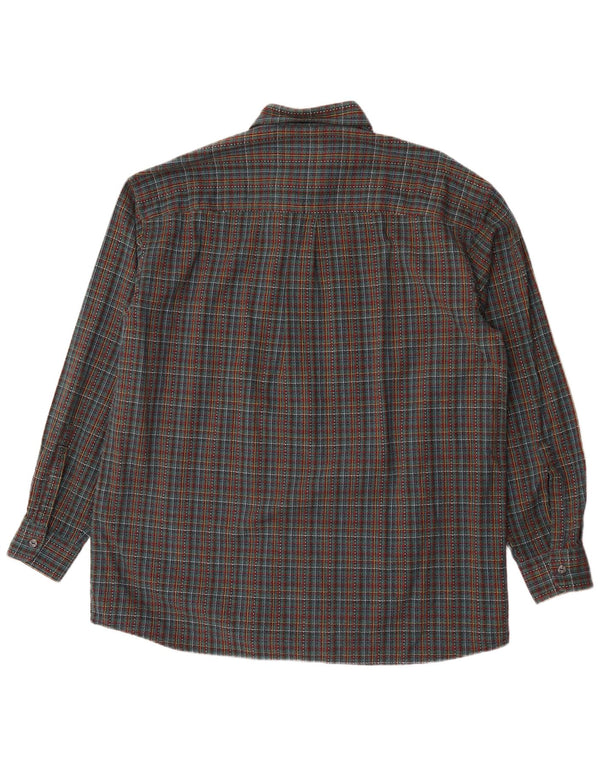 Camisa de franela Leonardo para hombre Talla 44 XL Cuadros verdes