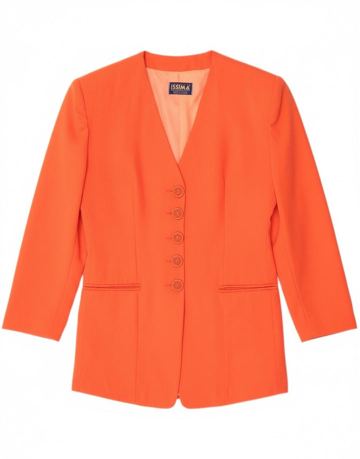 Issima Chaqueta Blazer de 5 Botones para Mujer UK 42 Naranja Mediana