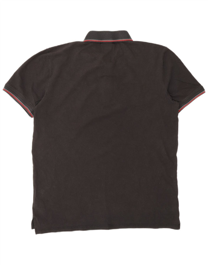 HUGO BOSS Polo para hombre grande de algodón negro