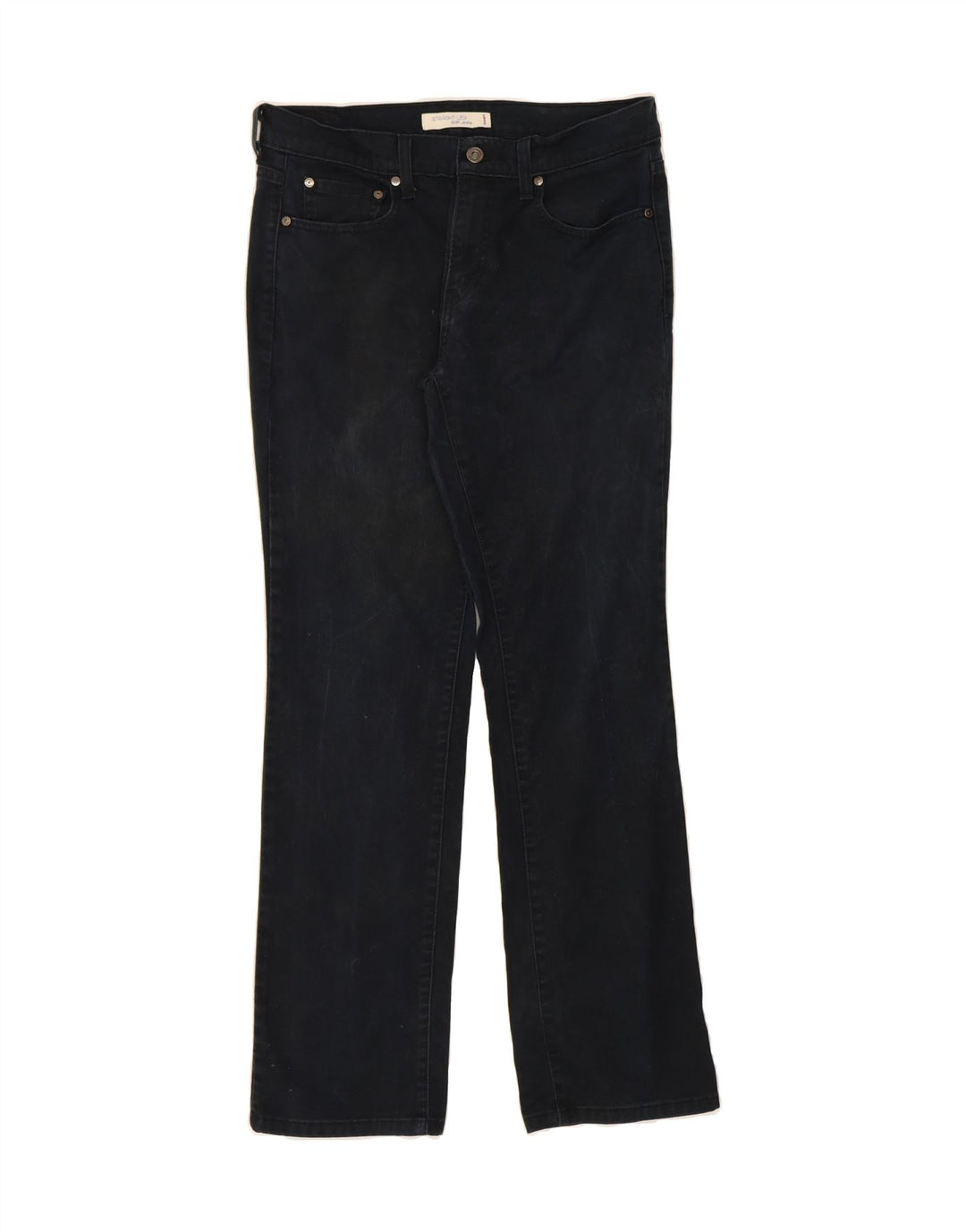 LEVI'S Womens 505 Straight Jeans US 8 Medium W30 L30 Navy Blue Cotton Vintage Levi's and Second-Hand Levi's from Messina Hembry 
