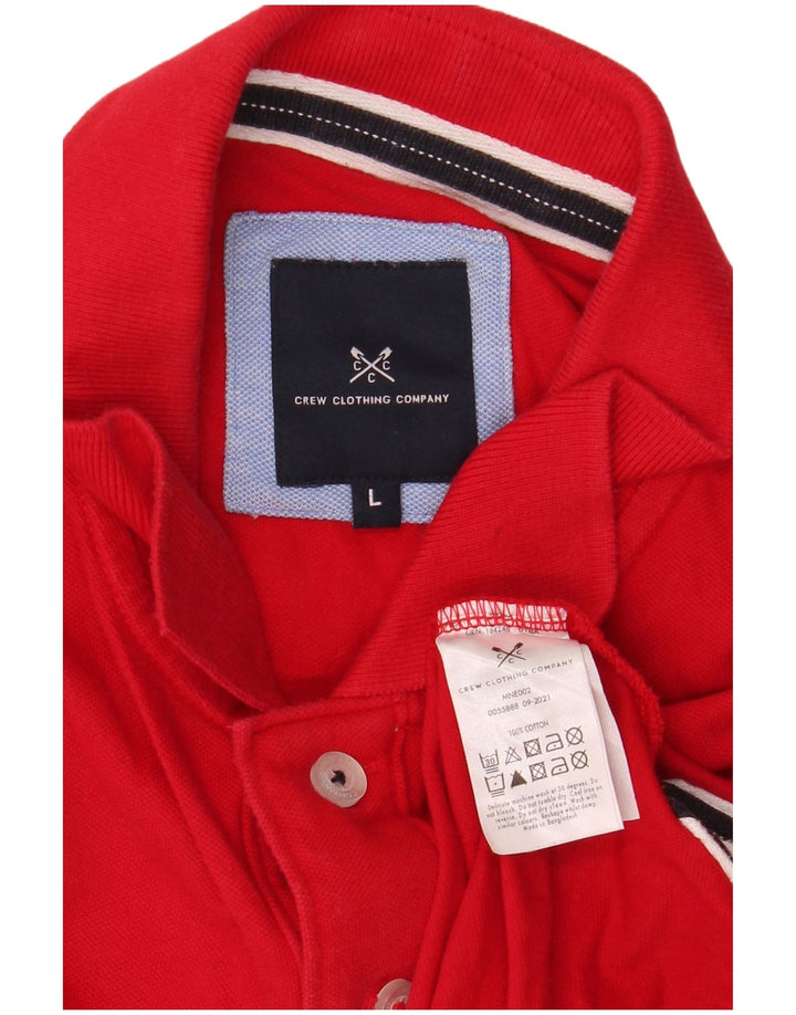 Crew Clothing Polo para hombre de algodón rojo grande