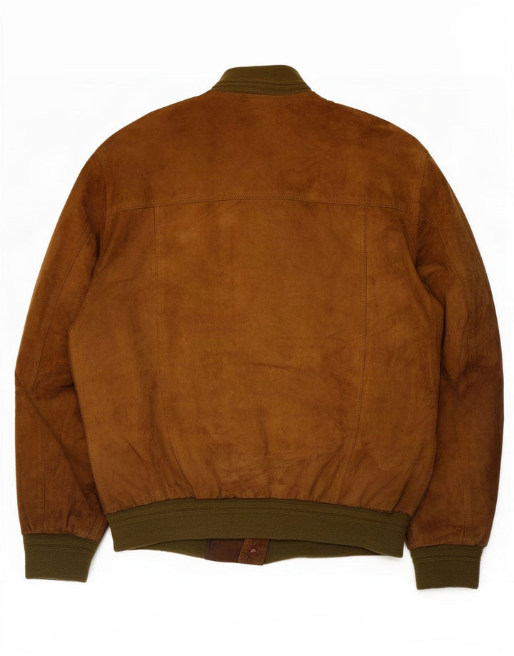 Vintage hombres ante bomber chaqueta IT 58 4XL cuero marrón