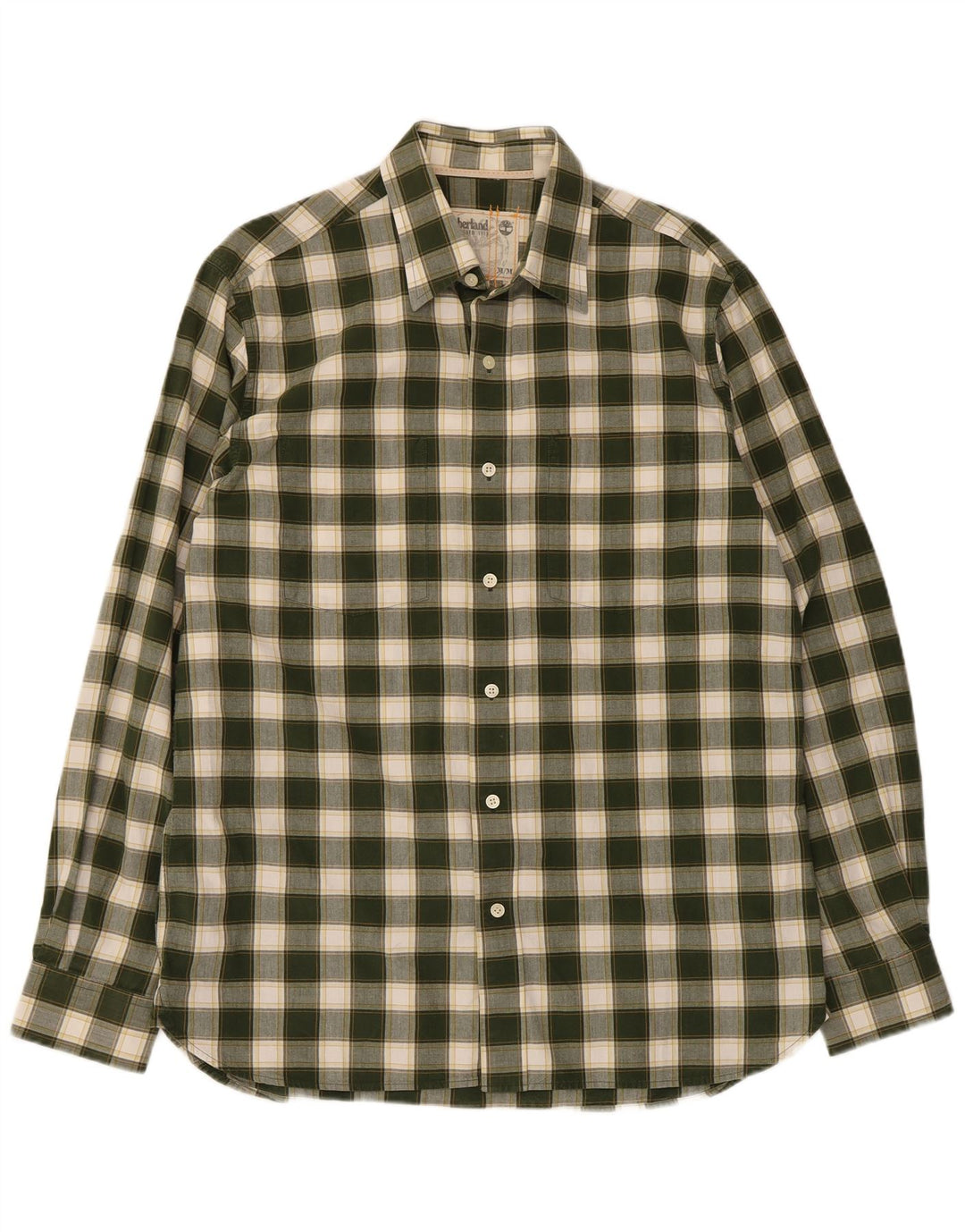 Camisa Timberland Hombre Regular Fit Algodón A Cuadros Verde Medio