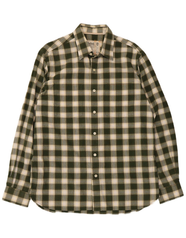 Camisa Timberland Hombre Regular Fit Algodón A Cuadros Verde Medio