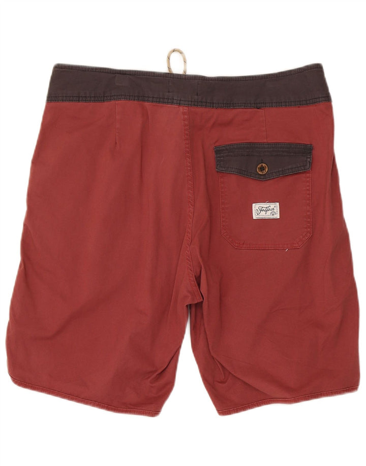 Bañador para hombre Fat Face de algodón color block en rojo medio