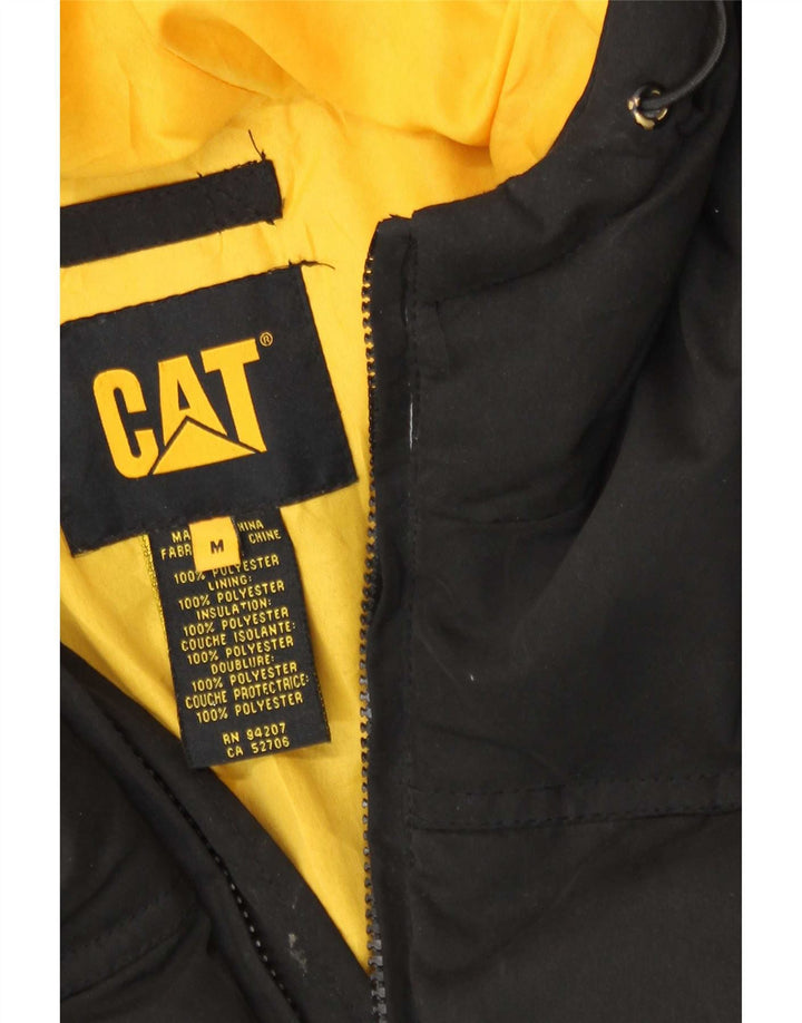 Caterpillar Chaqueta acolchada con capucha para hombre UK 38 Mediana Poliéster negro