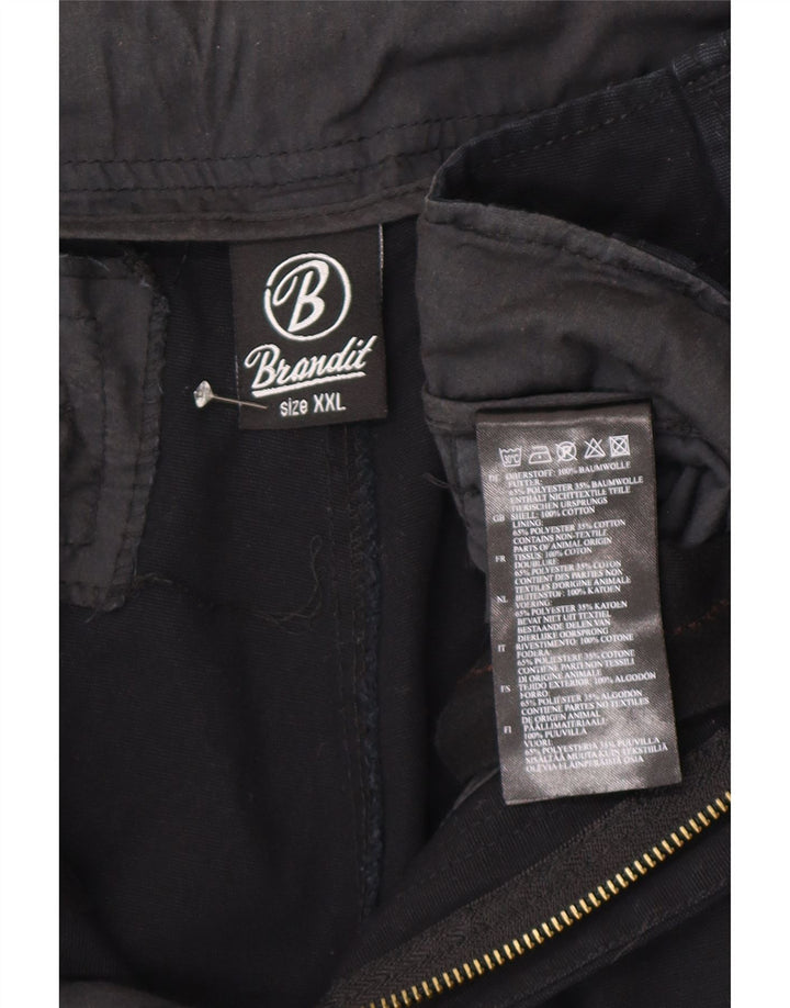 Brandit Pantalones cortos cargo para hombre 2XL W42 Algodón negro