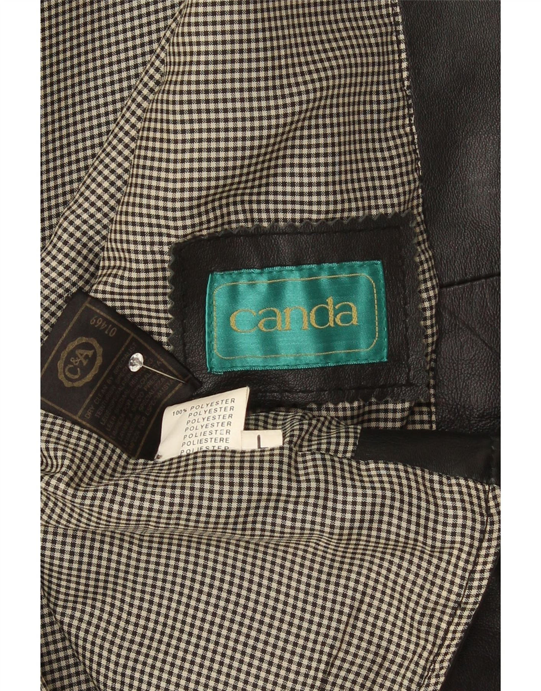 Canda Chaleco de cuero para hombre grande de cuero negro