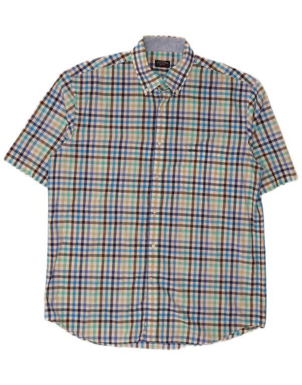 Paul & Shark Mens Short Sleeve Shirt XL Multicoloured Check Cotton