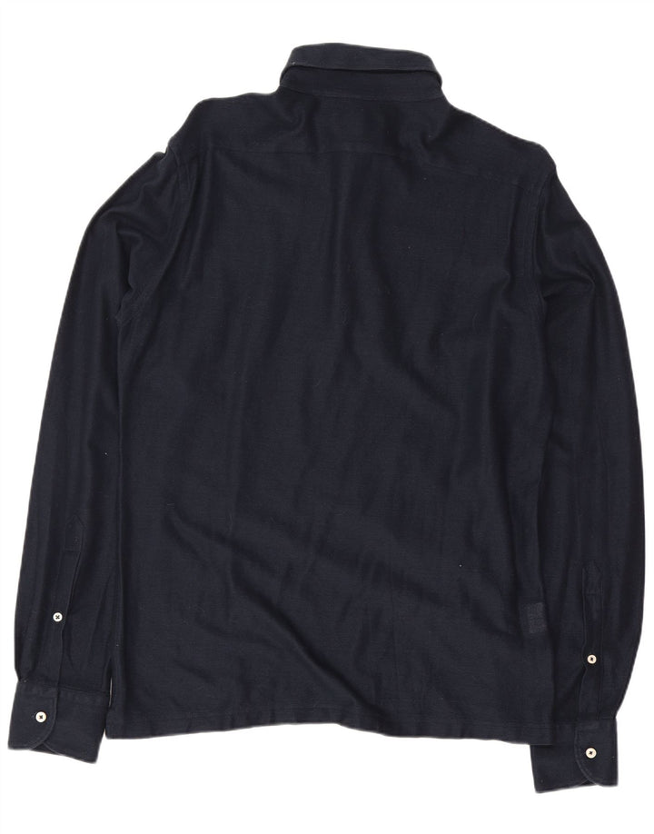 Boggi Hombre Jersey Camisa Medium Azul Marino Algodón
