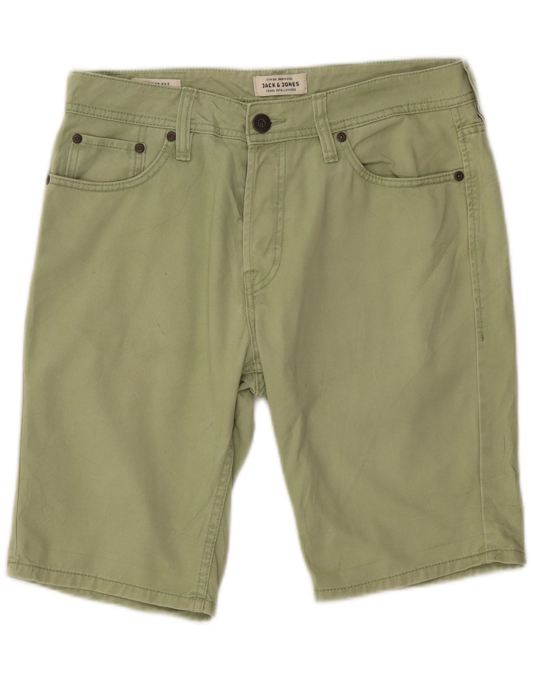 JACK & JONES Shorts vaqueros de corte regular para hombre W30 Medium Green Cotton
