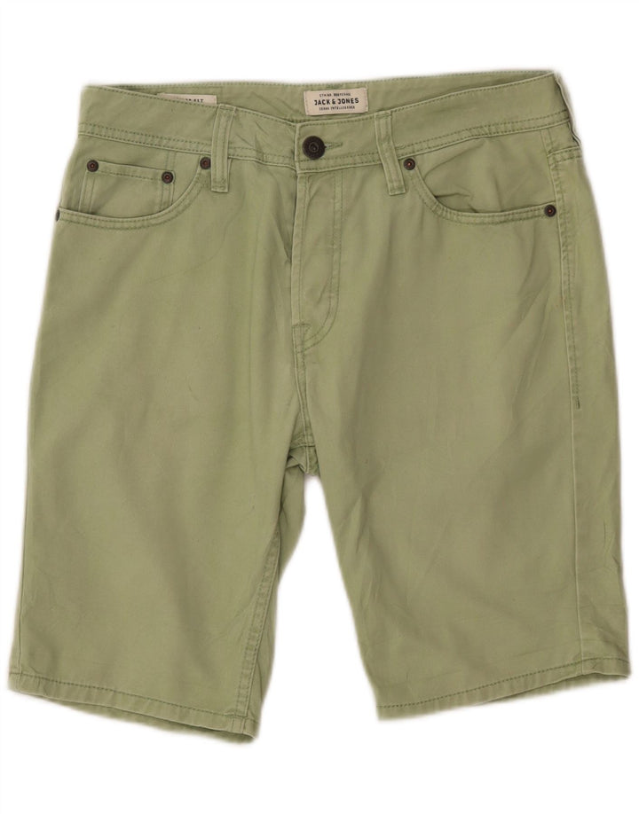 JACK & JONES Shorts vaqueros de corte regular para hombre W30 Medium Green Cotton