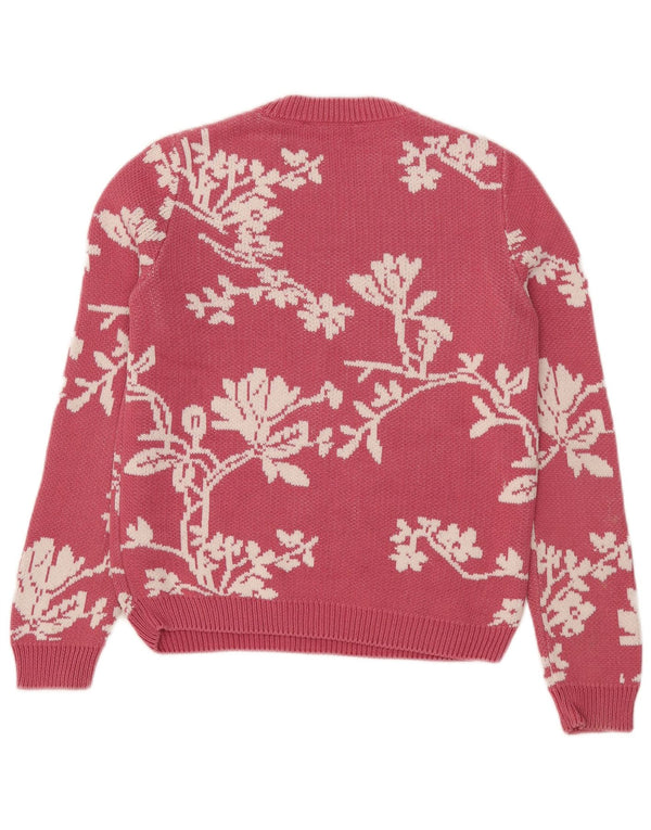 Marks & Spencer Jersey de Cuello Redondo para Mujer UK 8 Small Pink Butterfly