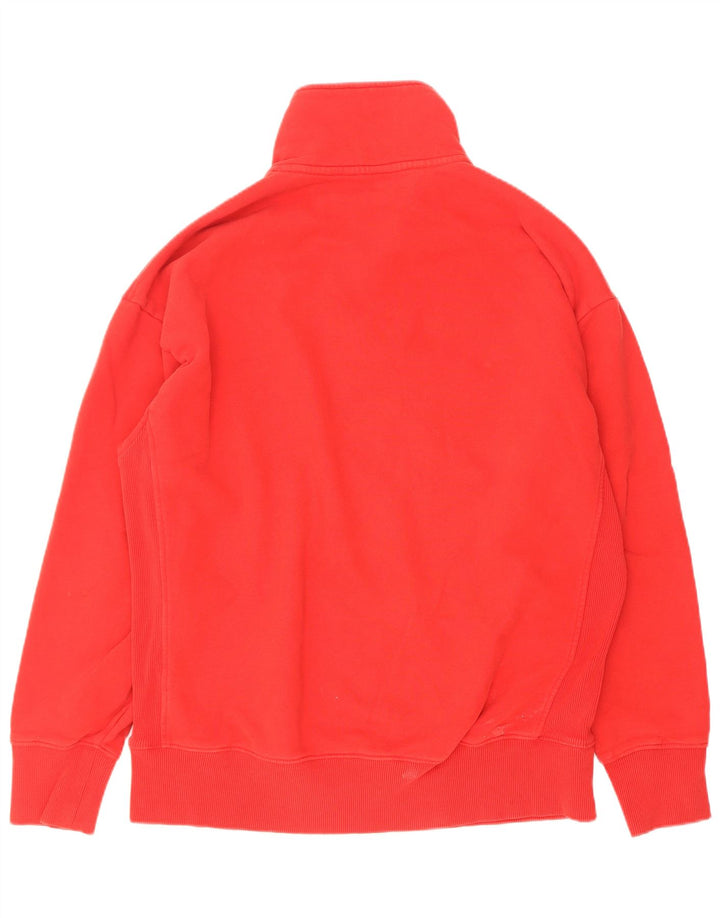 Superdry Sudadera con cuello y cremallera para hombre, jersey de algodón rojo grande