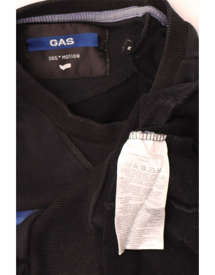 Gas Hombre Sudadera Gráfica Jumper Medium Algodón Negro