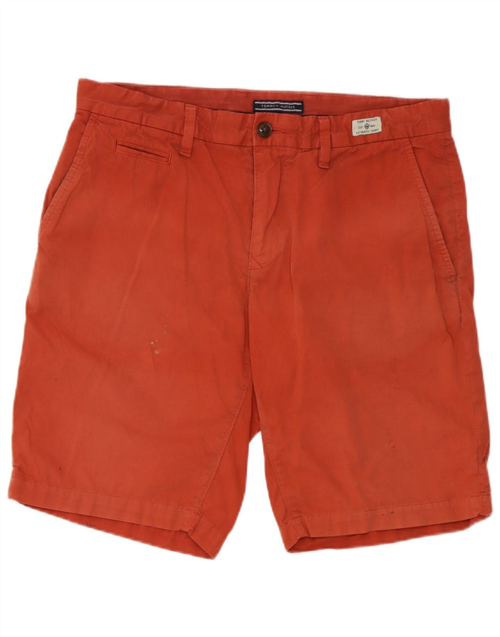 Tommy Hilfiger Pantalones cortos chinos para hombre W33 Algodón rojo medio