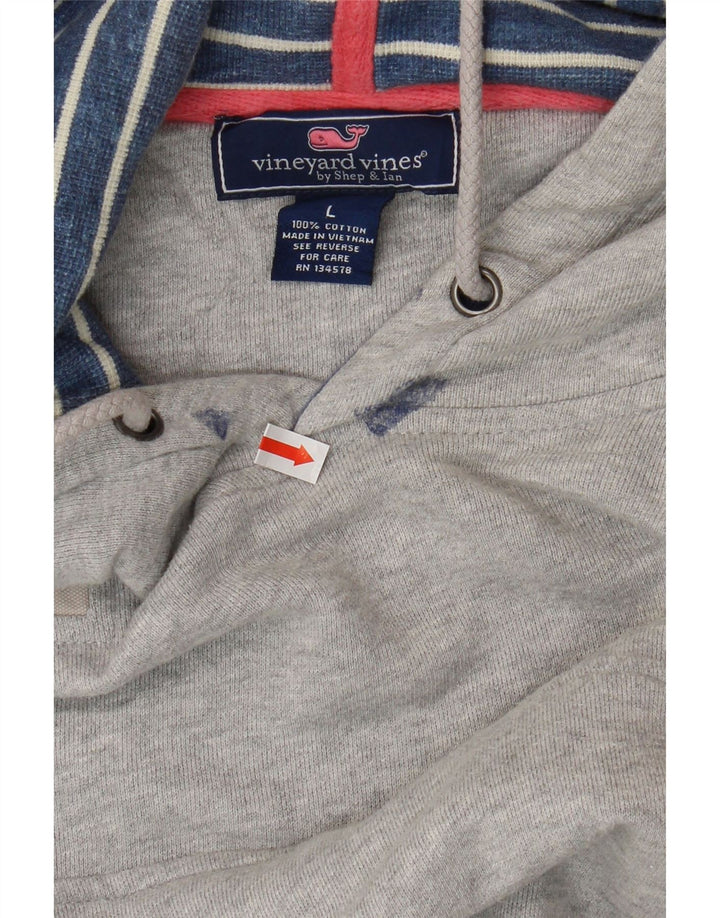 VINEYARD VINES Sudadera con capucha para hombre Jersey grande gris algodón
