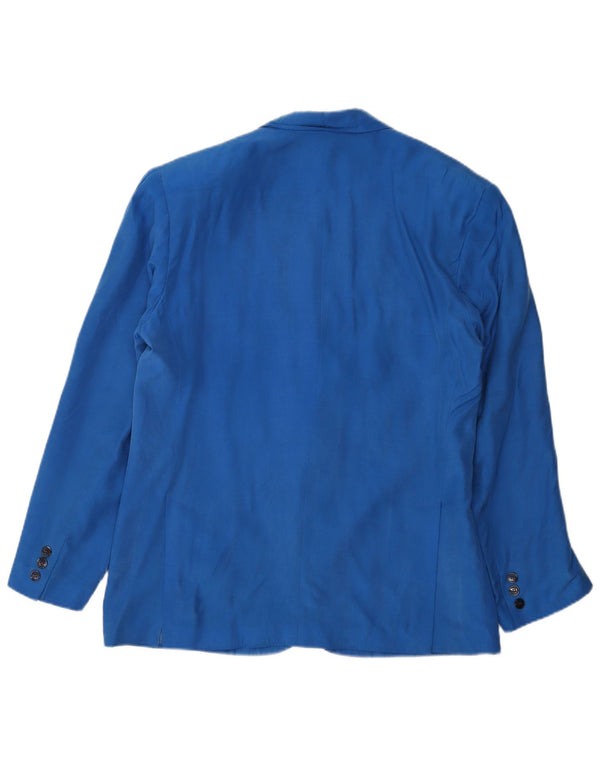 Vintage hombres 3 botones Blazer chaqueta IT 48 azul medio