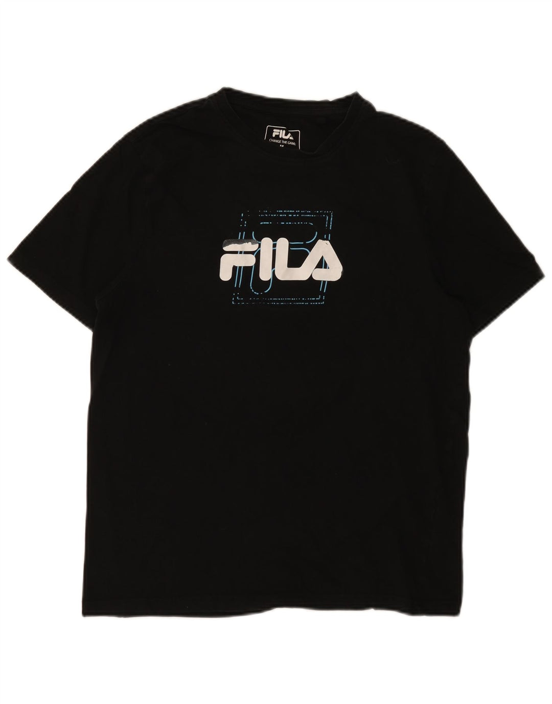 Fila Camiseta gráfica para hombre Top Medium Black Cotton