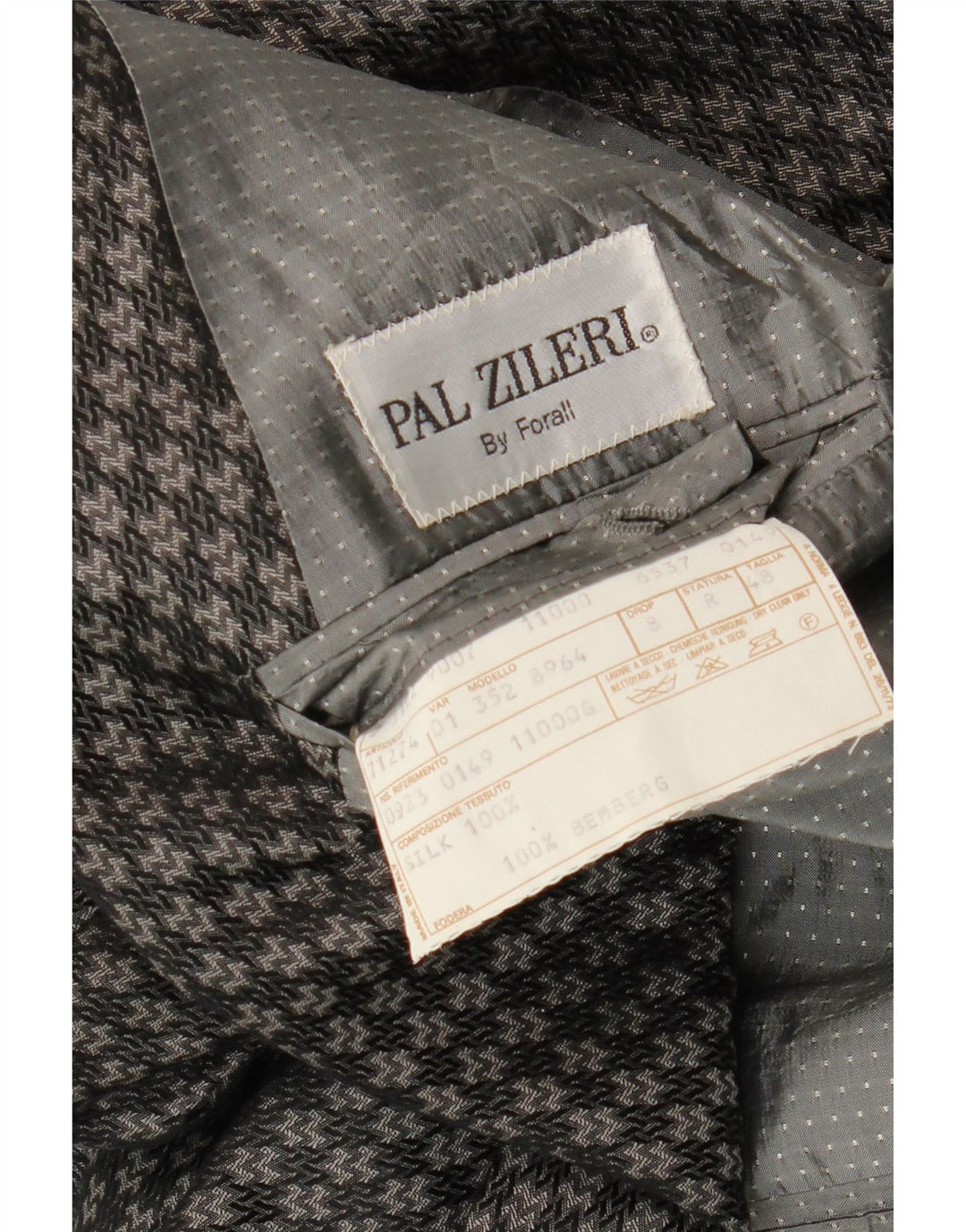 Pal Zileri Chaqueta tipo blazer con doble botonadura para hombre IT 48 Gris medio geométrico