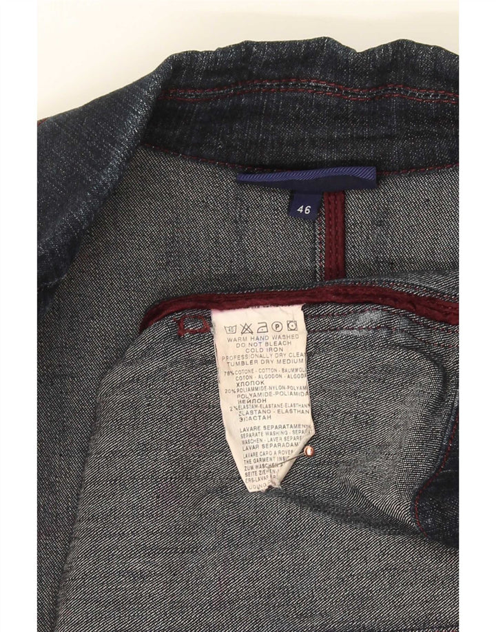 Trussardi Jeans Chaqueta Blazer Vaquera De 3 Botones para Mujer IT 46 Large Azul Marino